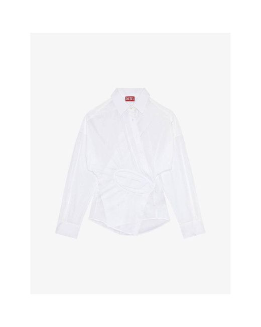DIESEL White C-siz-n1 Stretch Cotton-blend Shirt