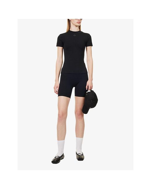 The Couture Club Blue Sculpt Stretch-Woven Jersey T-Shirt