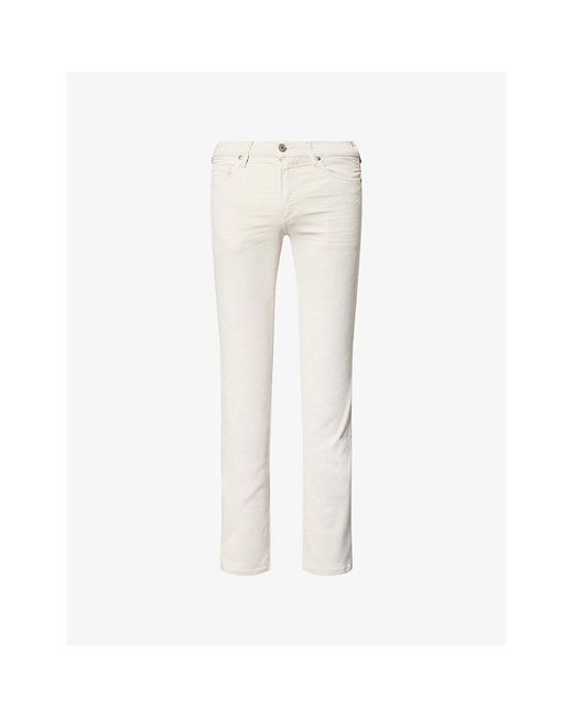 PAIGE White Lennon Slim-Fit Stretch-Cotton Trousers for men