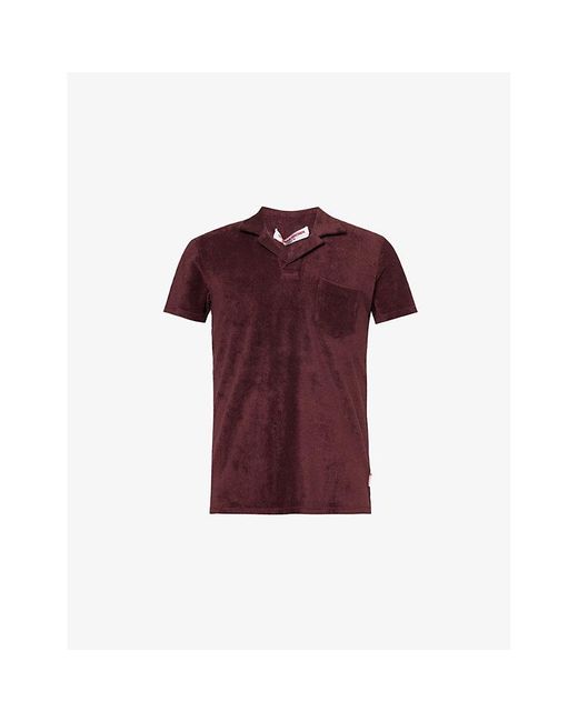 Orlebar Brown Purple Terry Towelling Cotton Polo Shirt for men