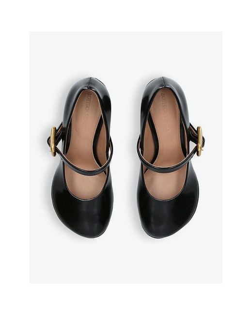 Bottega Veneta Black Atomic Block-heel Leather Mary Jane Shoes