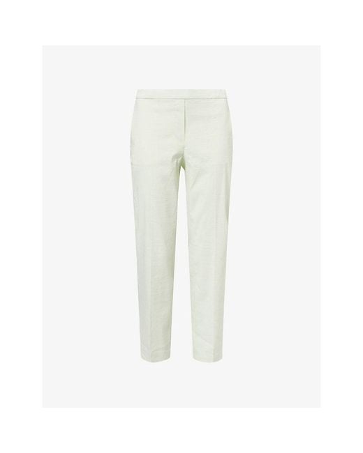 Theory Natural Treeca Pull-On Linen-Blend Trousers