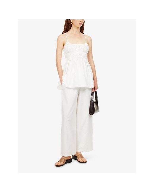 Dissh White Zahara Cotton-Poplin Trousers