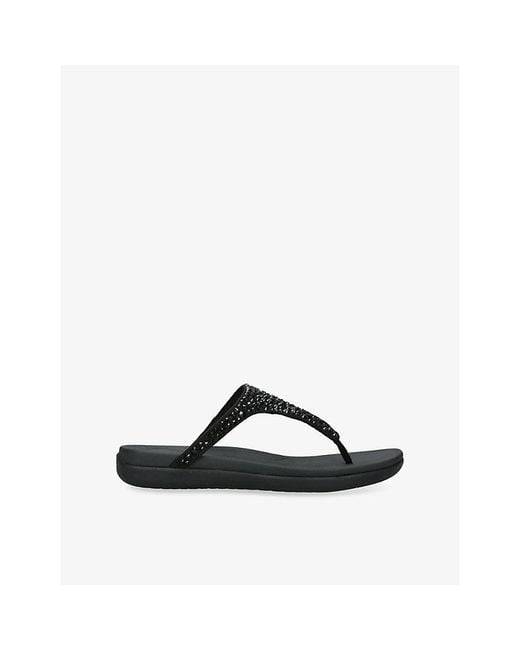 Fitflop Black Solay Crystal Woven Sandals