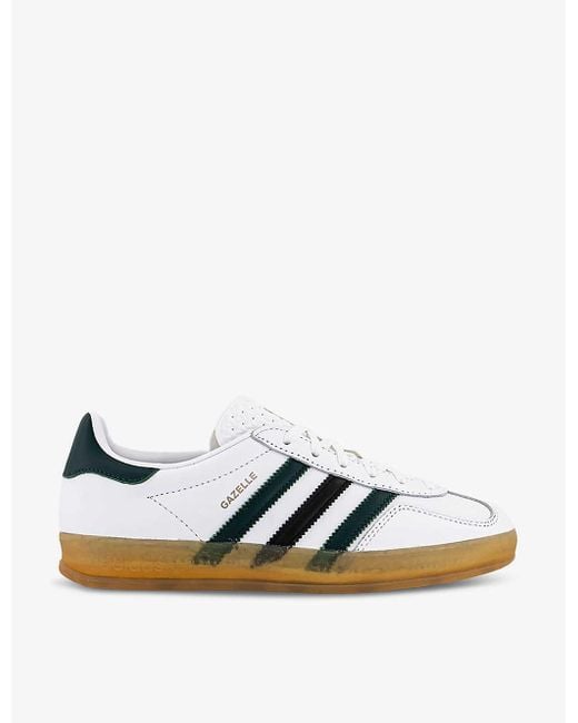 Adidas Blue Gazelle Indoor Brand-patch Leather Low-top Trainers