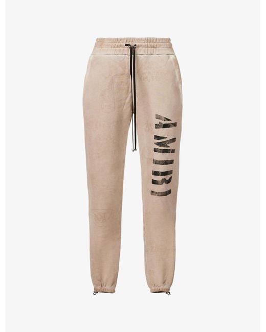 Amiri Army Stencil Logoprint Cotton jogging Bottoms in Natural Lyst UK