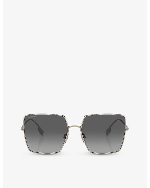 Burberry Gray Be3133 Daphne Square-frame Metal Sunglasses