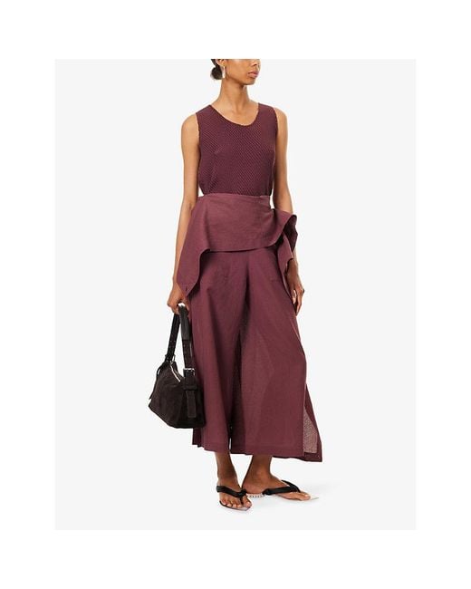 Issey Miyake Purple June Misty Pleats Top