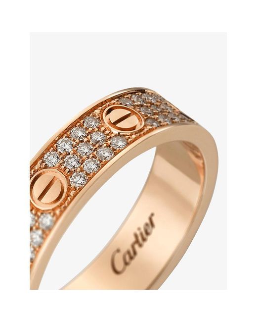 Cartier Metallic Love 18Ct Rose- And 88 Brilliant-Cut Diamond Ring