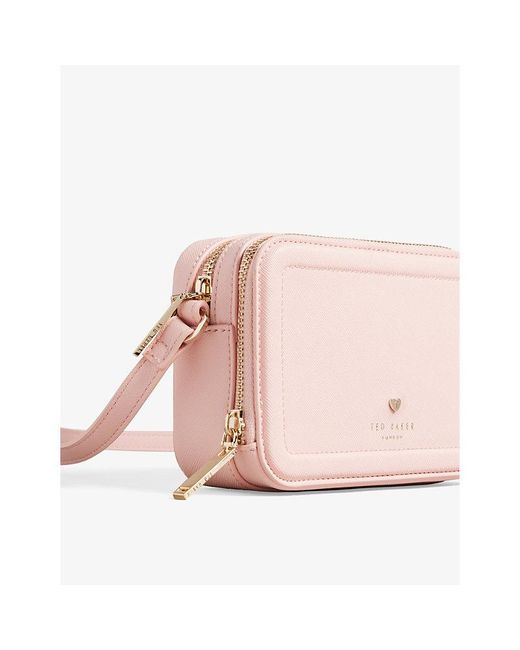 Ted Baker Stinah Heart-studded Small Faux-leather Camera Bag in Pink | Lyst