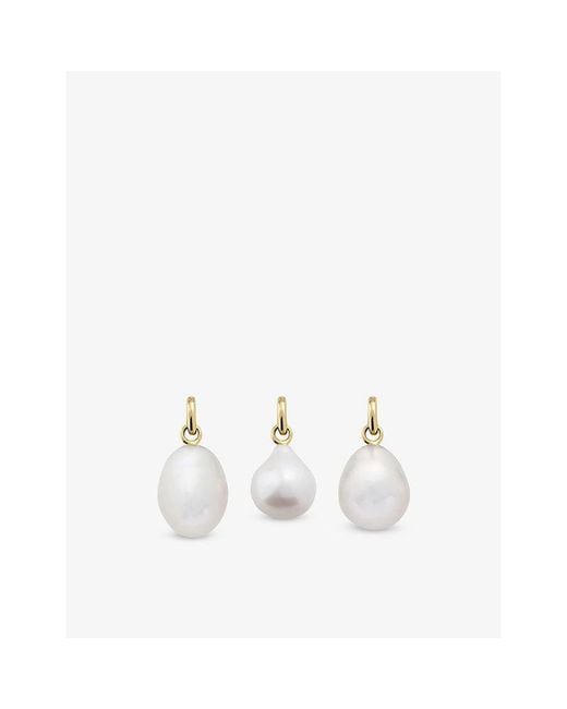Monica Vinader White Small 14Ct- And Baroque Pearl Charm
