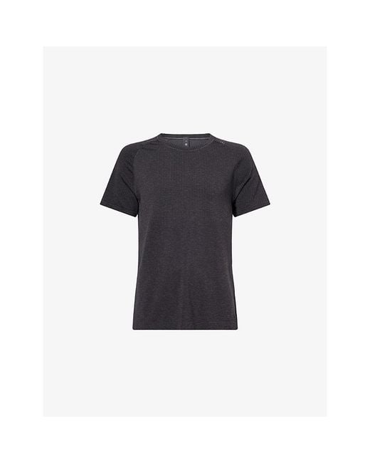 lululemon athletica Black Metal Vent Tech Stretch-Woven T-Shirt for men