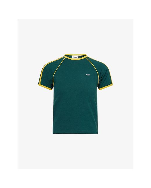Obey Green Diversion Short-Sleeve Stretch-Cotton Top