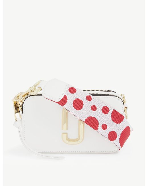 Marc Jacobs White Snapshot Graphic-strap Leather Cross-body Bag