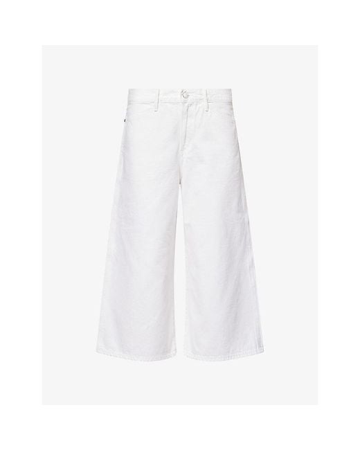 Agolde White X Maria Mcmanus Skater Denim Shorts