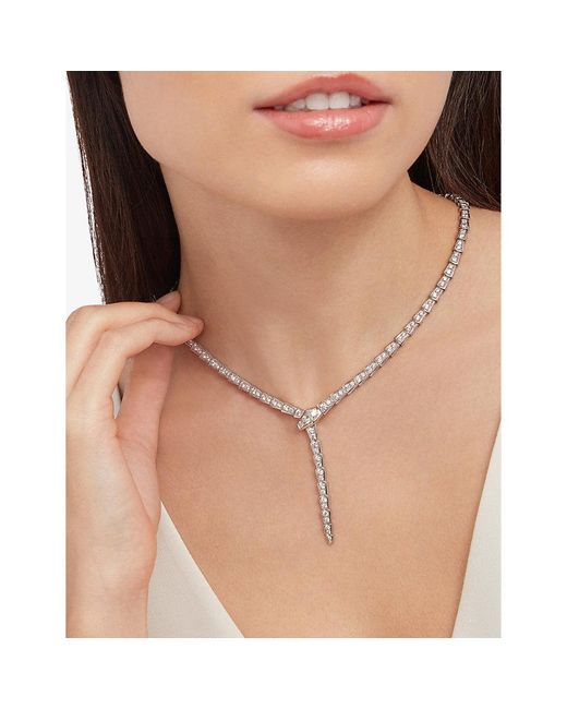 BVLGARI White Serpenti Viper 18Ct- And 8.21Ct Diamond Necklace