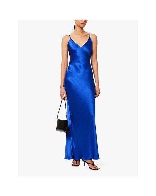 blue and silver mermaid prom dress Royal Up Back Satin homecoming dress Backless Satin Prom Dress Size:22 (+$10.00)