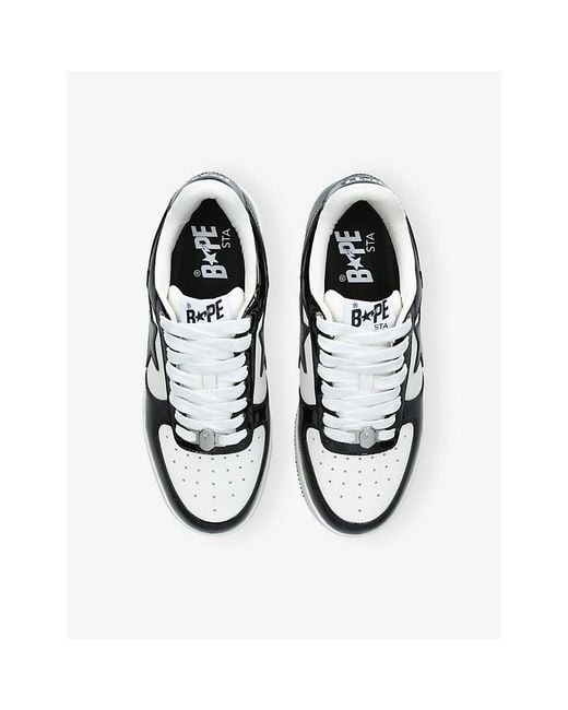 A Bathing Ape White Bape Sta Icon #1 M2 Leather Trainers for men