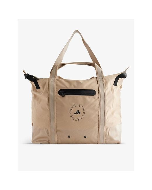 Adidas By Stella McCartney Natural Logo-print Recycled-polyester Tote Bag