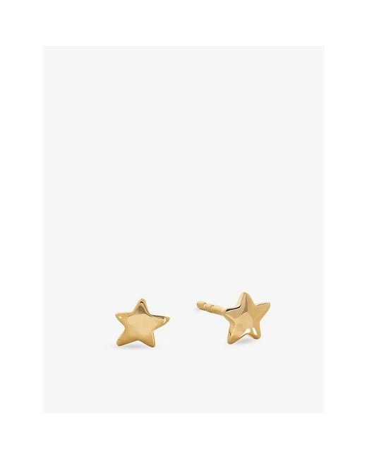 Monica Vinader Metallic Star 18Ct Vermeil Stud Earrings