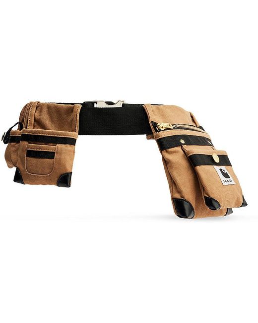 Sacai Black X Carhartt Wip Brand-patch Cotton-canvas Belt Bag for men