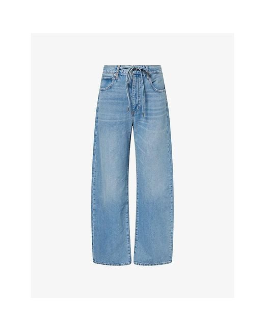 FRAME Blue Off Duty Drawstring Bow Denim Jeans