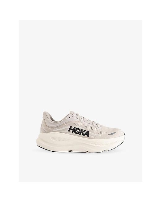 Deckers Hoka White Bondi 9 Mesh Trainers for men