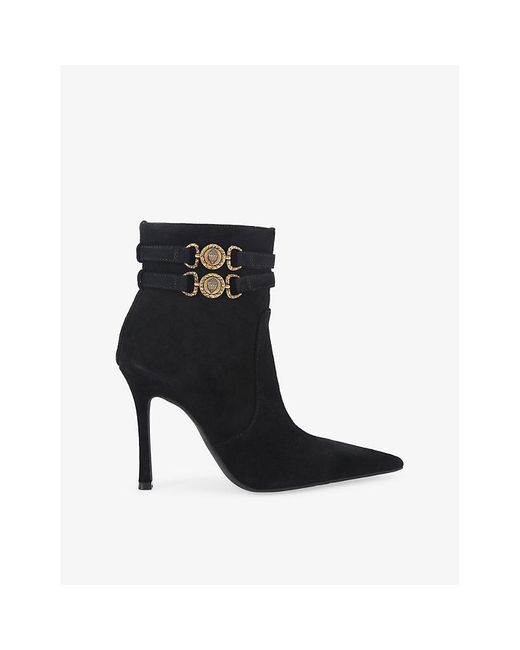 Kurt Geiger Black Mansion Heeled Suede Ankle Boots