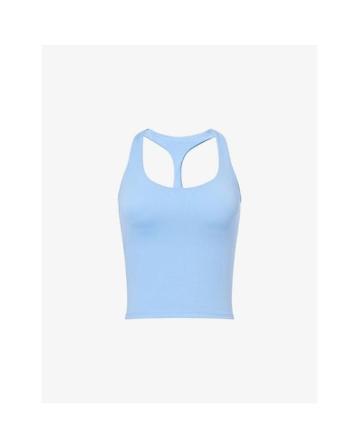 ADANOLA Blue Ultimate Skinny Racer Back Stretch-Jersey Top