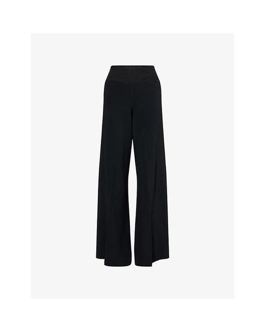 Rick Owens Black Jumbo Bias Wide-Leg Stretch-Jersey Trousers