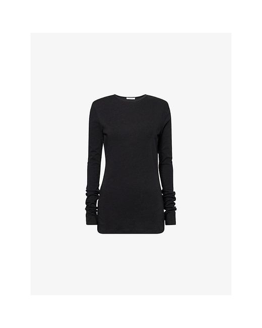 Entire studios Black Sheer Long-Sleeve Cotton-Jersey T-Shirt