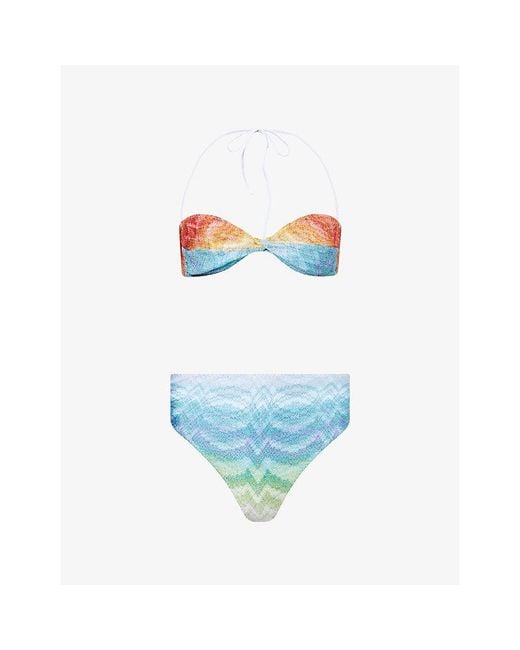 Missoni Blue High-Waist Bikini Set