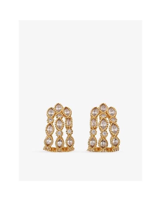 Maje Metallic Rhinestone-Embellished-Plated Brass Earrings