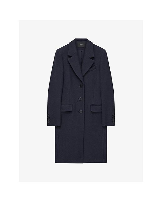 Joseph Blue Coleherne Single-breasted Wool And Cashmere-blend Coat