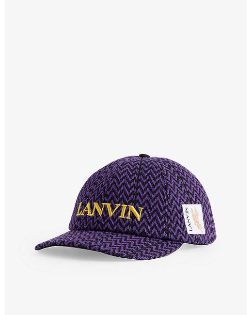 Lanvin Black/purple Reign X Future Curb Branded Cotton-blend Cap for men