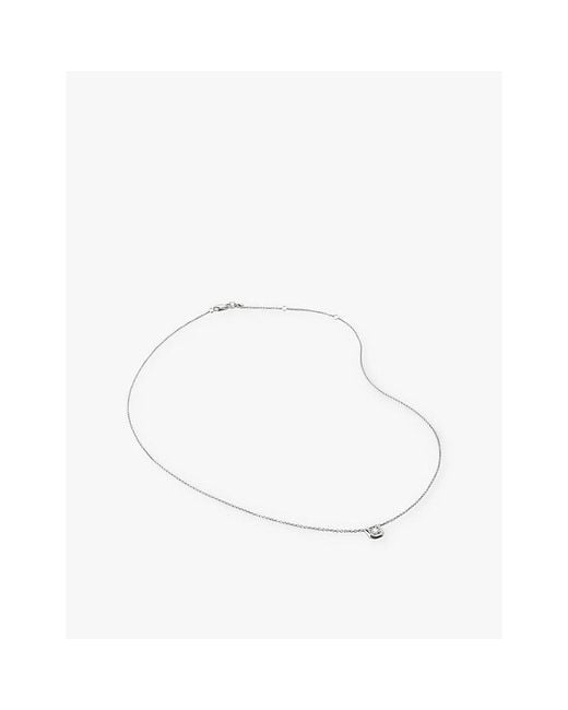 Monica Vinader White Solitaire Sterling- And 0.06Ct Lab-Grown Diamond Necklace