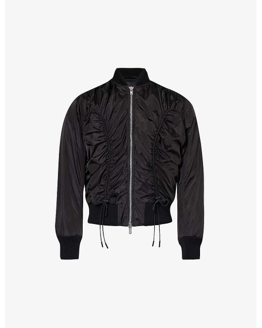Simone Rocha Black Stand-collar Ruched Shell Jacket for men