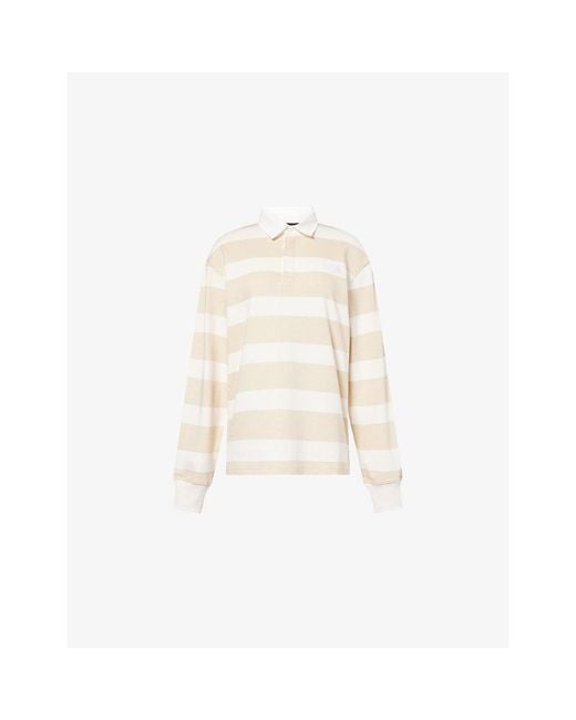 The North Face White Rugby Striped Cotton Polo Sweatshirt