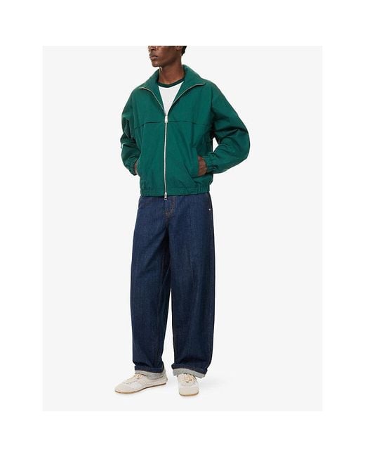 AMI Green Ami De Coeur Embossed Windbreaker Jacket for men