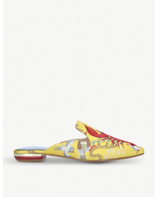 Kurt Geiger Yellow Otter Lobster-embroidered Mules