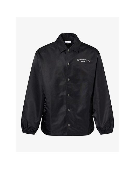 1886 Blue Logo-Print Coach Nylon Jacket for men