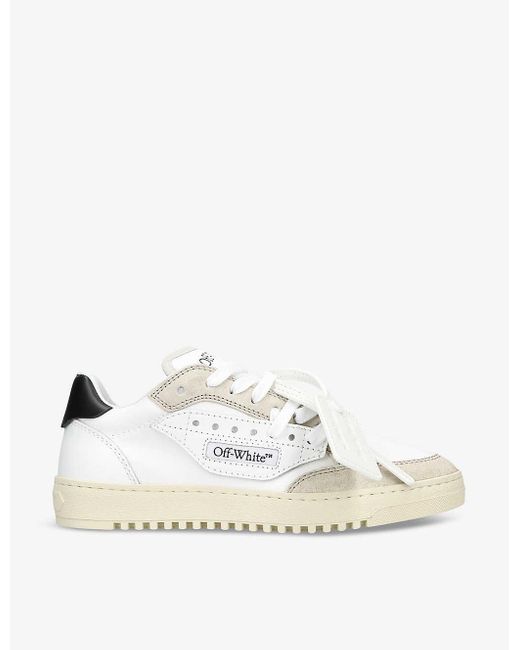 Off-White c/o Virgil Abloh Natural 5.0 Leather And Textile Low-top Trainers