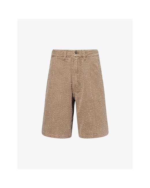Heresy Natural Loop Logo-Patch Denim Shorts for men