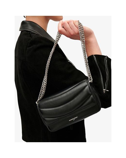 Claudie Pierlot Black Angelina Leather Shoulder Bag