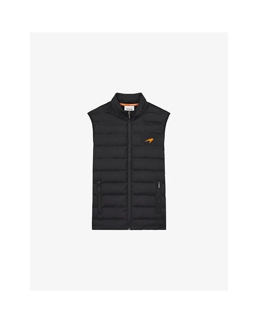 Reiss Black X Mclaren Foster Quilted Woven Gilet for men