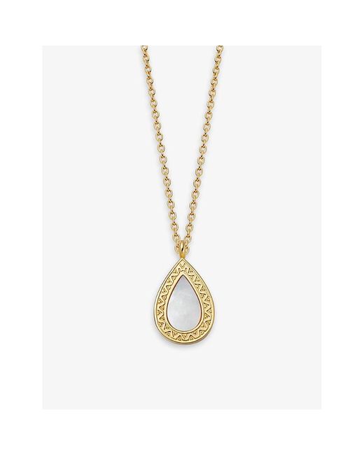 Astley Clarke Metallic Polaris Pear 18ct Yellow Gold-plated Vermeil Sterling-silver And Pearl Locket Necklace
