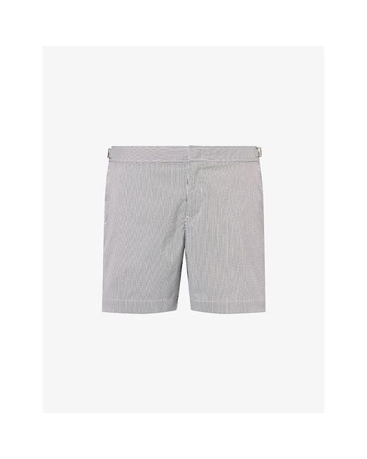 Orlebar Brown Gray Bulldog Pinstripe Swim Shorts for men