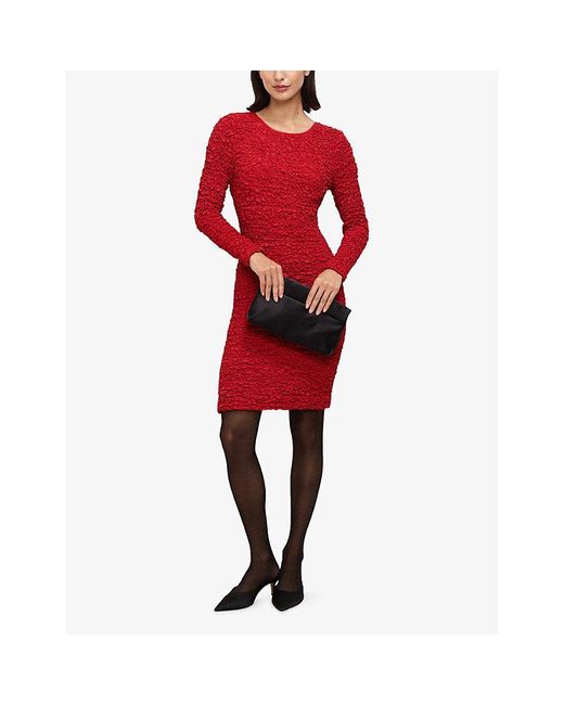 Phase Eight Red Eliza Long-Sleeved Woven Mini Dress