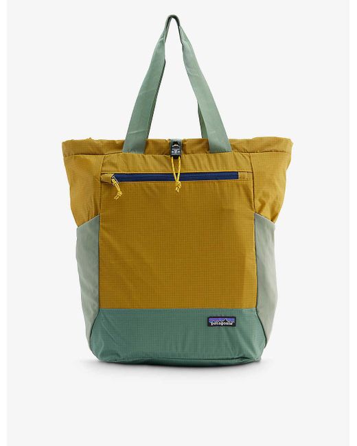 Patagonia Yellow Ultra Light Logo-patch Recycled-nylon Tote Bag for men