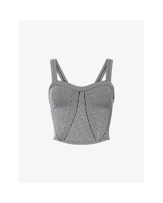 Fp Movement Gray Perfectly Plaited Cami Stretch-Woven Top